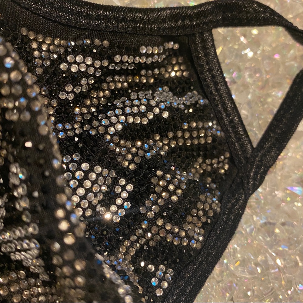 ✨#28 Animal Black✨ Crystal Bling Face Mask - Picture 2 of 12